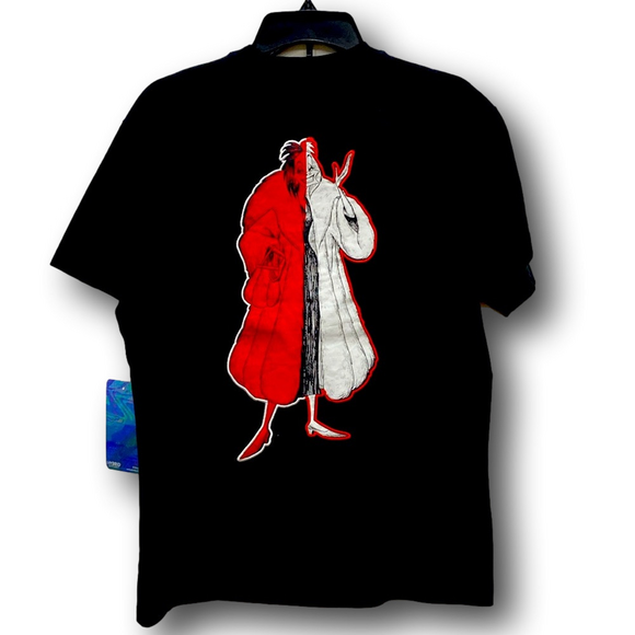 Disney Villains Cruella de Vil Chenille Patch Graphic T-Shirt - Size Small - NWT - Picture 2 of 4